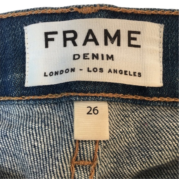 Frame Denim Jeans Le Skinny De Jeanne Size 26 Distressed Stretch Skinny - Picture 10 of 15